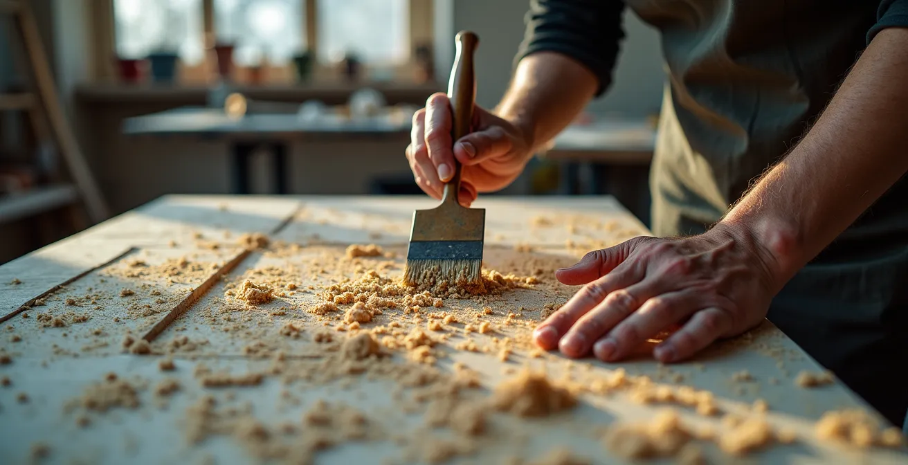 Detailaufnahme extremer Texturen in Acrylmalerei mit verschiedenen Materialeinbettungen