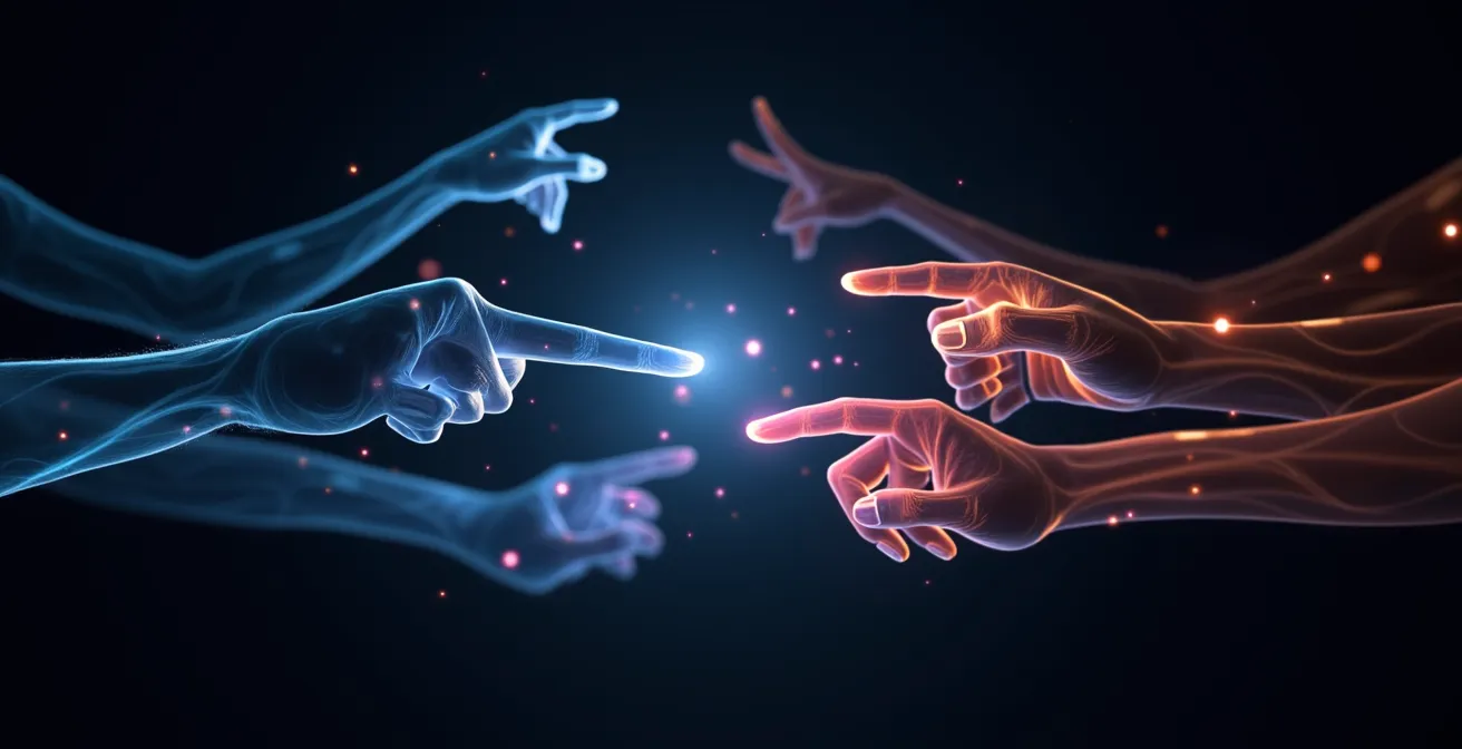 Abstrakte Darstellung von Benutzerinteraktionen als Lichtspur