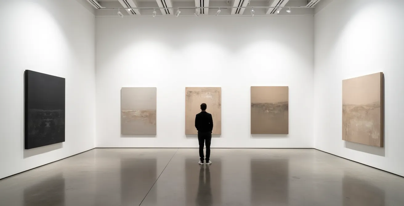 Galerieraum mit kohärenter Werkserie eines deutschen Künstlers